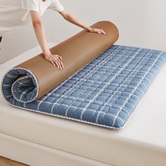 91家纺网 家纺一手货源 找家纺 卡派 2024新款大床乳胶椰棕床垫（无印家居风） 海蓝格