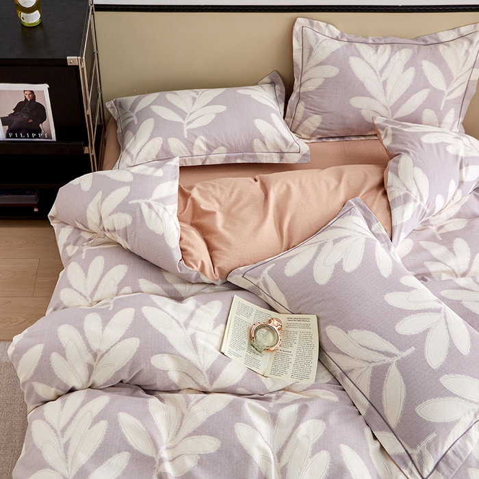 91家纺网 家纺一手货源 找家纺 橙艺家居 2024新款全棉超柔生态磨毛四件套全棉四件套纯棉四件套 亦初-咖