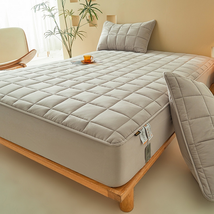 91家纺网 家纺一手货源 找家纺 3C 2024新款柔软亲肤全棉双面床笠 星灰