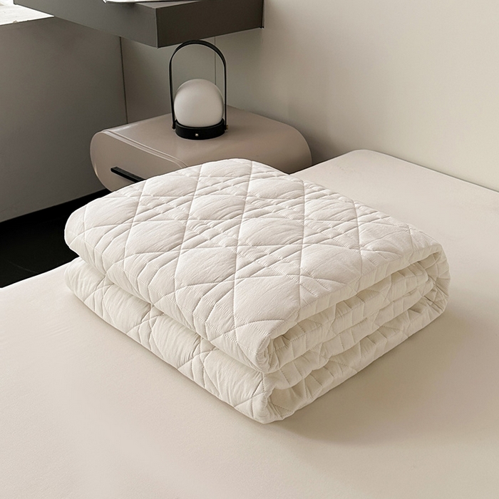 91家纺网 家纺一手货源 找家纺 3C 2024新款A类全棉水洗棉棉花床笠 素雅白-