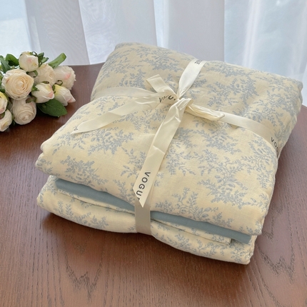 91家纺网 家纺一手货源 找家纺 （总）黛馨 2025新款A类小清新双层纱四件套（实拍）