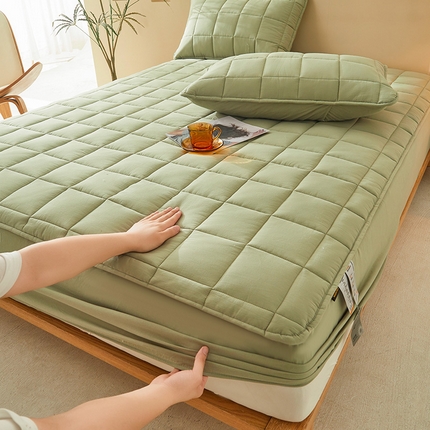 3C 2024新款柔软亲肤全棉双面床笠 豆绿