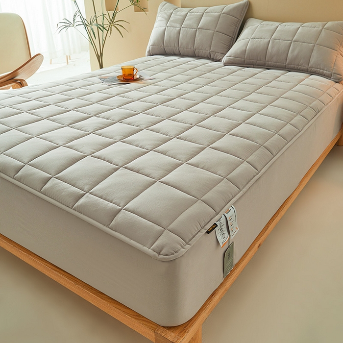 91家纺网 家纺一手货源 找家纺 3C 2024新款柔软亲肤全棉双面床笠 星灰