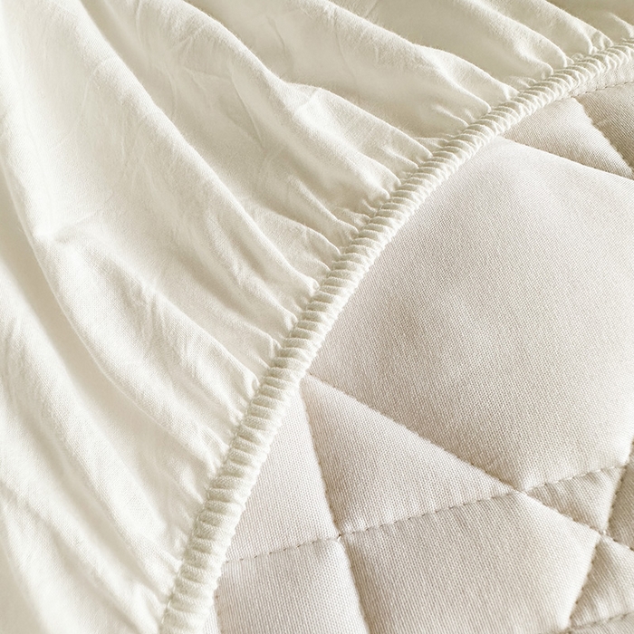 91家纺网 家纺一手货源 找家纺 3C 2024新款A类全棉水洗棉棉花床笠 素雅白-