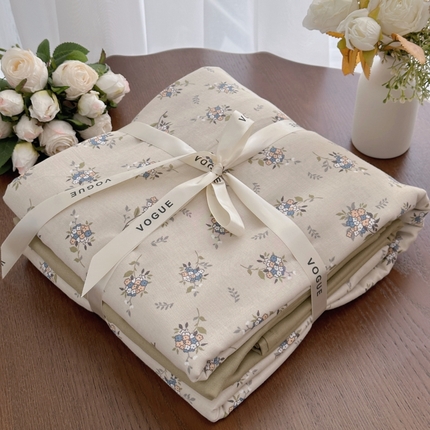 91家纺网 家纺一手货源 找家纺 （总）黛馨 2025新款全棉A类小清新双层纱四件套-系列五