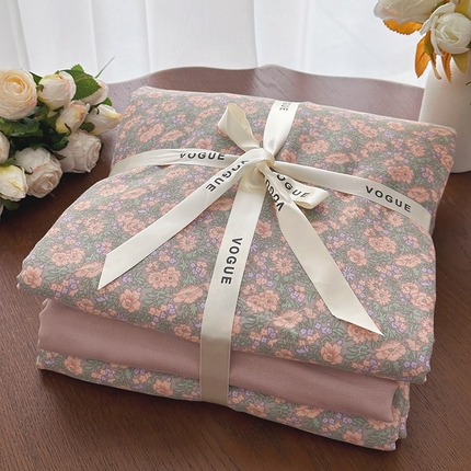 91家纺网 家纺一手货源 找家纺 （总）黛馨 2025新款全棉A类小清新双层纱四件套--系列六