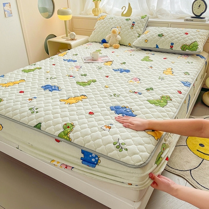 91家纺网 家纺一手货源 找家纺 （总）悦织语 2025新款200g加厚A类牛奶绒印花夹棉床笠床罩床护垫