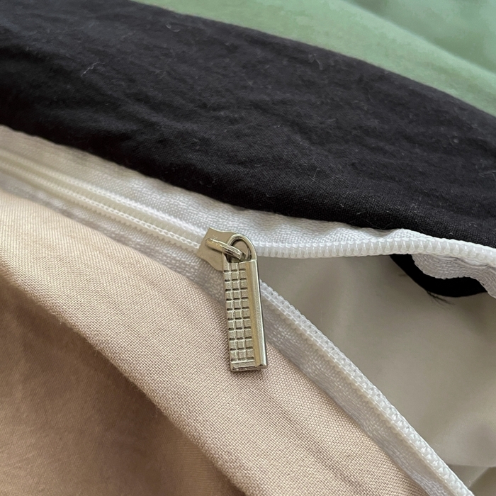 91家纺网 家纺一手货源 找家纺 慕澄家纺 2024新款美拉德风双拼四件套 美拉德-绿+浅米