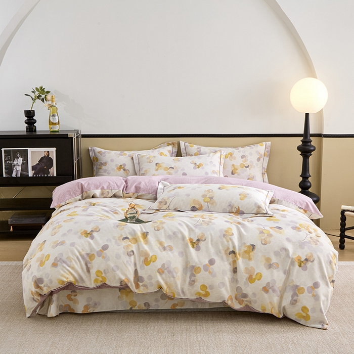 91家纺网 家纺一手货源 找家纺 橙艺家居 2024新款全棉超柔生态磨毛四件套全棉四件套纯棉四件套 四季风-灰