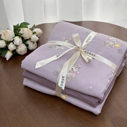 91家纺网 家纺一手货源 找家纺 （总）黛馨 2025新款A类小清新双层纱四件套（实拍）