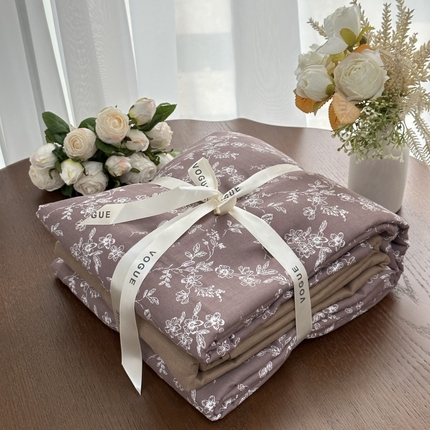 91家纺网 家纺一手货源 找家纺 （总）2025新款全棉A类小清新双层纱四件套-系列四