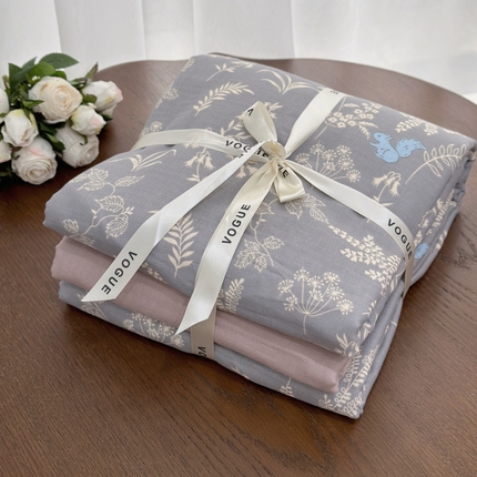 91家纺网 家纺一手货源 找家纺 （总）黛馨 2025新款A类小清新双层纱四件套（实拍）