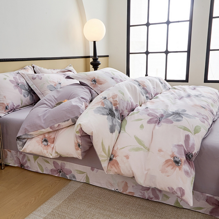 91家纺网 家纺一手货源 找家纺 橙艺家居 2024新款全棉超柔生态磨毛四件套全棉四件套纯棉四件套 叶颜