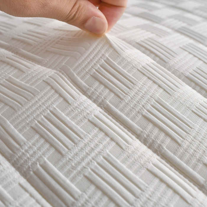 91家纺网 家纺一手货源 找家纺 顺发床垫 2025新款A类华夫格天然乳胶记忆海绵床垫学生款图 华夫格-米白