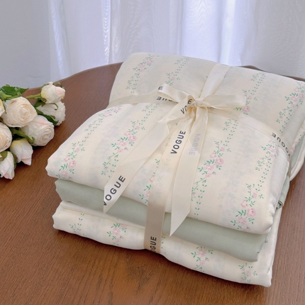 91家纺网 家纺一手货源 找家纺 （总）黛馨 2025新款A类小清新双层纱四件套（实拍）