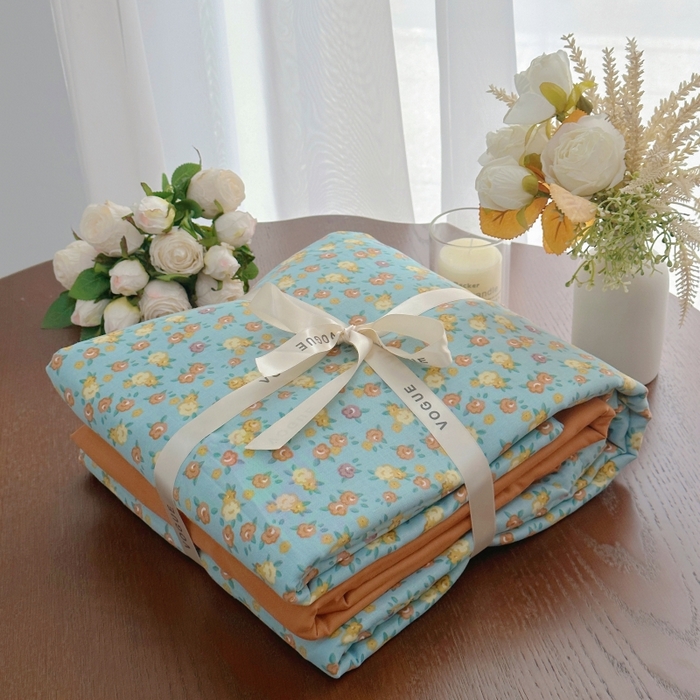 91家纺网 家纺一手货源 找家纺 （总）黛馨 2025新款A类小清新双层纱四件套---系列二