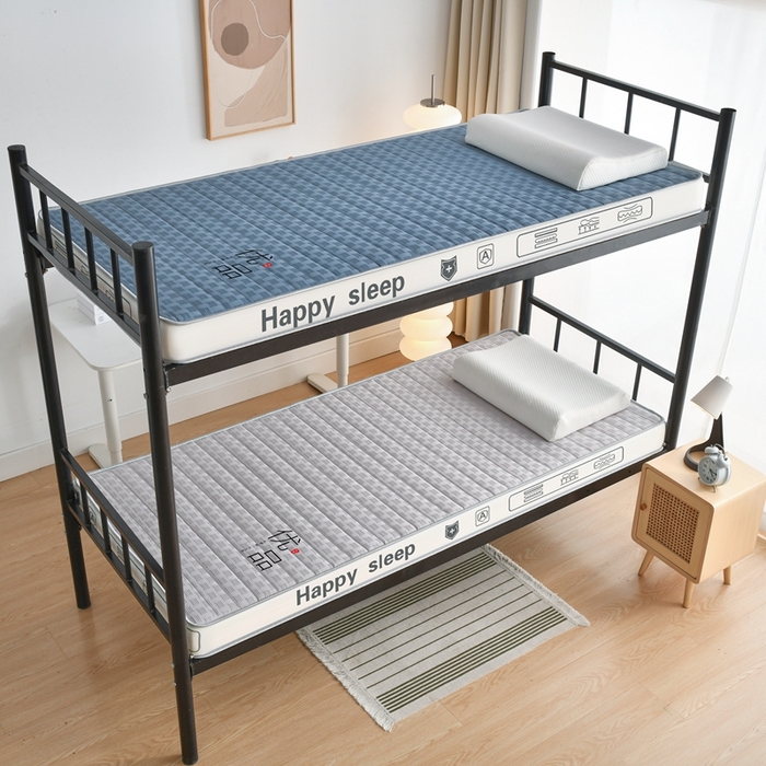 91家纺网 家纺一手货源 找家纺 顺发床垫 2025新款A类华夫格天然乳胶记忆海绵床垫学生款图 华夫格-灰