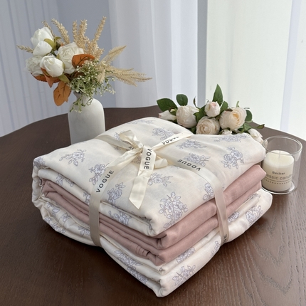 91家纺网 家纺一手货源 找家纺 （总）黛馨 2025新款A类小清新双层纱四件套---系列二