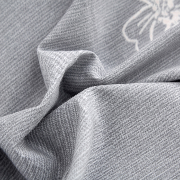 91家纺网 家纺一手货源 找家纺 橙艺家居 2024新款全棉超柔生态磨毛四件套全棉四件套纯棉四件套 芊芊之恋-灰