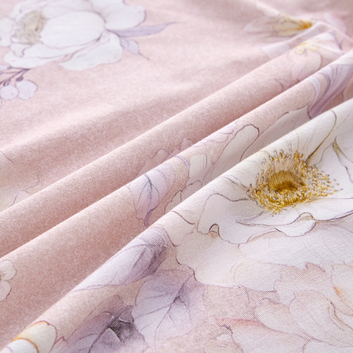 91家纺网 家纺一手货源 找家纺 橙艺家居 2024新款全棉超柔生态磨毛四件套全棉四件套纯棉四件套 回眸一笑-粉