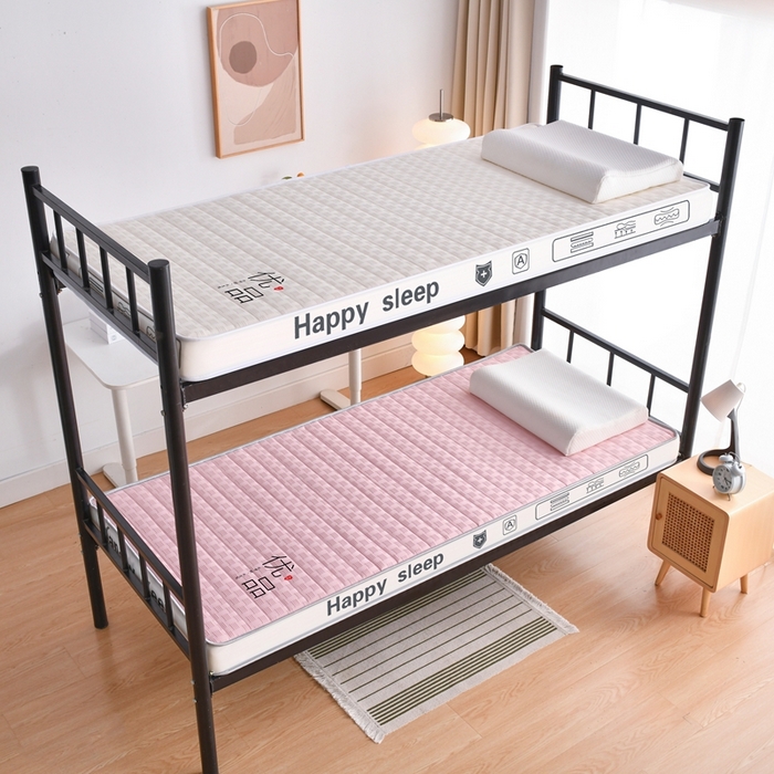 91家纺网 家纺一手货源 找家纺 顺发床垫 2025新款A类华夫格天然乳胶记忆海绵床垫学生款图 华夫格-粉色