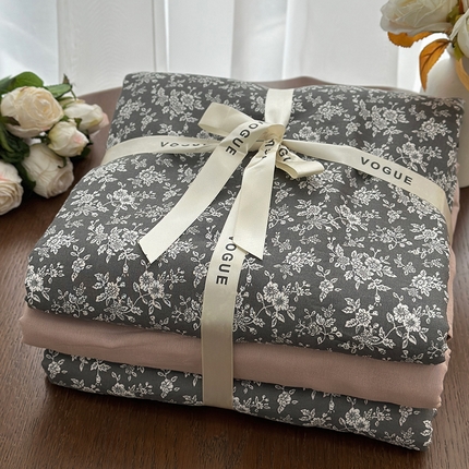 91家纺网 家纺一手货源 找家纺 （总）黛馨 2025新款全棉A类小清新双层纱四件套--系列六