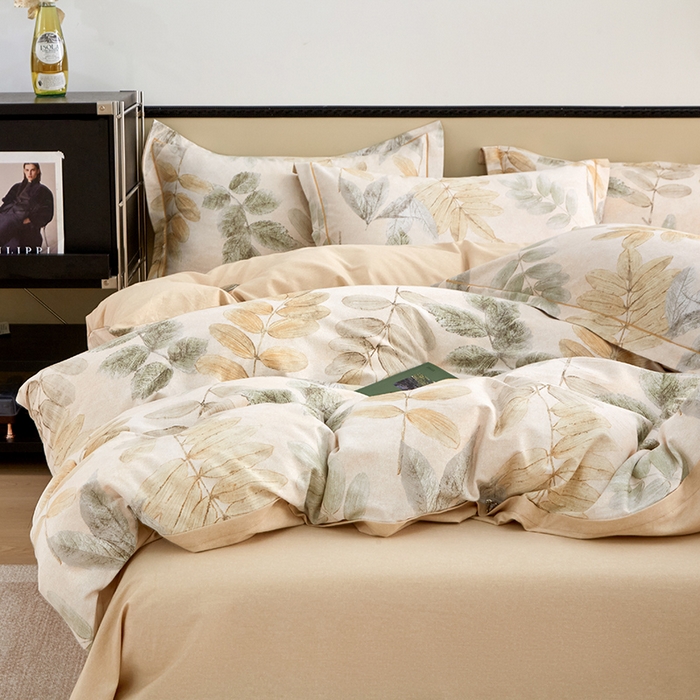 91家纺网 家纺一手货源 找家纺 橙艺家居 2024新款全棉超柔生态磨毛四件套全棉四件套纯棉四件套 春派