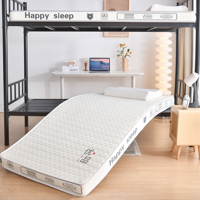 91家纺网 家纺一手货源 找家纺 顺发床垫 2025新款A类华夫格天然乳胶记忆海绵床垫学生款图 华夫格-米白