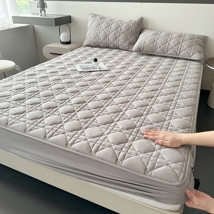 3C 2024新款A类全棉水洗棉棉花床笠 夜光灰-