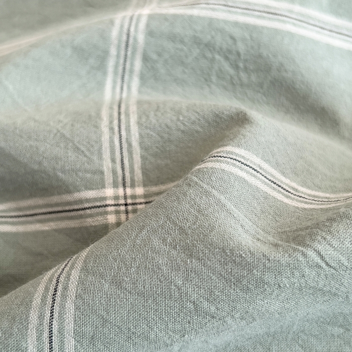 91家纺网 家纺一手货源 找家纺 2024新款无印风水洗棉亲肤简约学生三件套 格韵绿