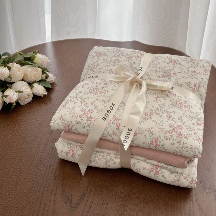 91家纺网 家纺一手货源 找家纺 （总）黛馨 2025新款A类小清新双层纱四件套（实拍）