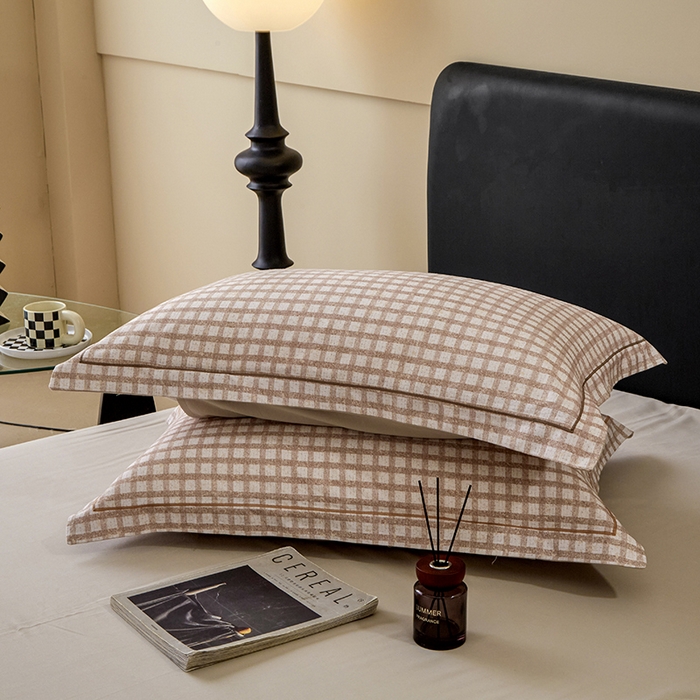 91家纺网 家纺一手货源 找家纺 橙艺家居 2024新款全棉超柔生态磨毛四件套全棉四件套纯棉四件套 华夫-咖