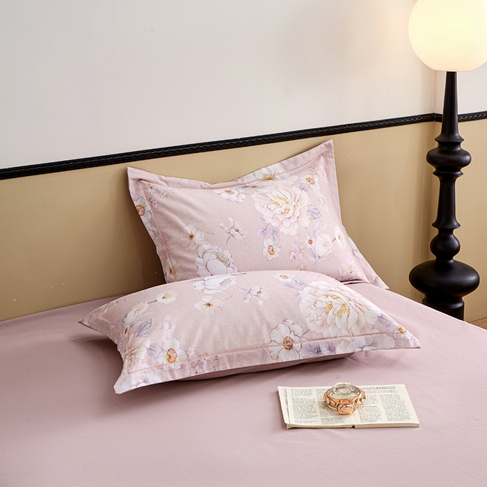 91家纺网 家纺一手货源 找家纺 橙艺家居 2024新款全棉超柔生态磨毛四件套全棉四件套纯棉四件套 回眸一笑-粉