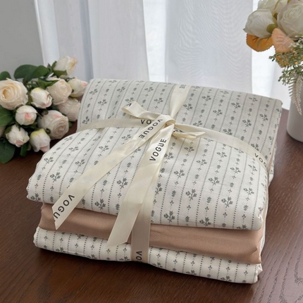 91家纺网 家纺一手货源 找家纺 （总）黛馨 2025新款全棉A类小清新双层纱四件套--系列七