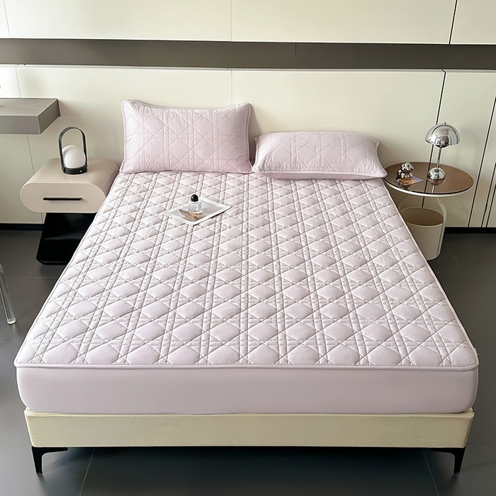 91家纺网 家纺一手货源 找家纺 3C 2024新款A类全棉水洗棉棉花床笠 优雅紫-