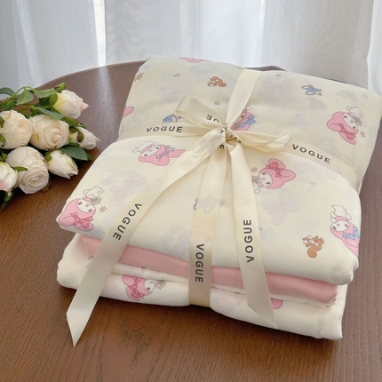 91家纺网 家纺一手货源 找家纺 （总）黛馨 2025新款A类小清新双层纱四件套（实拍）