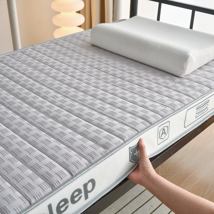 91家纺网 家纺一手货源 找家纺 顺发床垫 2025新款A类华夫格天然乳胶记忆海绵床垫学生款图 华夫格-灰