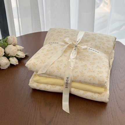 91家纺网 家纺一手货源 找家纺 （总）黛馨 2025新款A类小清新双层纱四件套（实拍）