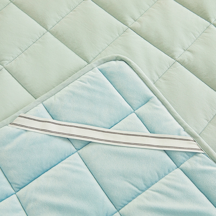 91家纺网 家纺一手货源 找家纺 3C 2024新款亲肤全棉加厚双面床护垫 梦蓝