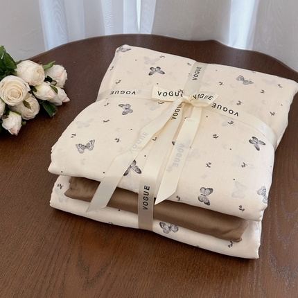 91家纺网 家纺一手货源 找家纺 （总）黛馨 2025新款A类小清新双层纱四件套（实拍）