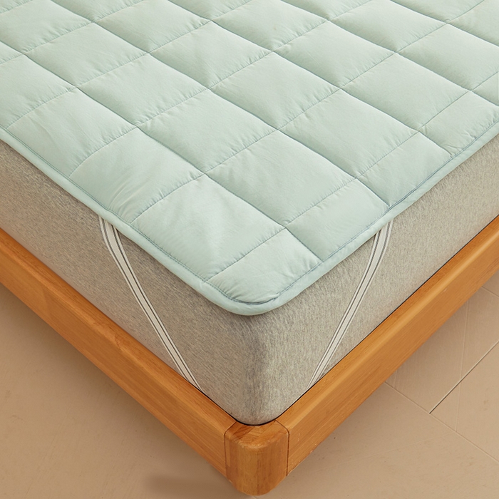 91家纺网 家纺一手货源 找家纺 3C 2024新款亲肤全棉加厚双面床护垫 梦蓝