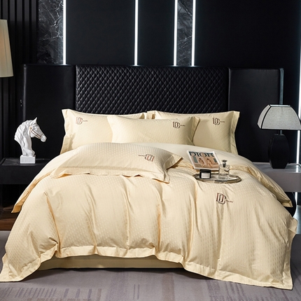 91家纺网 家纺一手货源 找家纺 （总）淳绵家居 2024新款50*50S双股长绒棉提花刺绣四件套