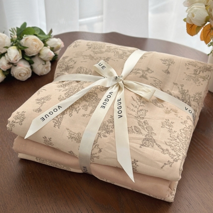 91家纺网 家纺一手货源 找家纺 （总）黛馨 2025新款A类小清新双层纱四件套（实拍）