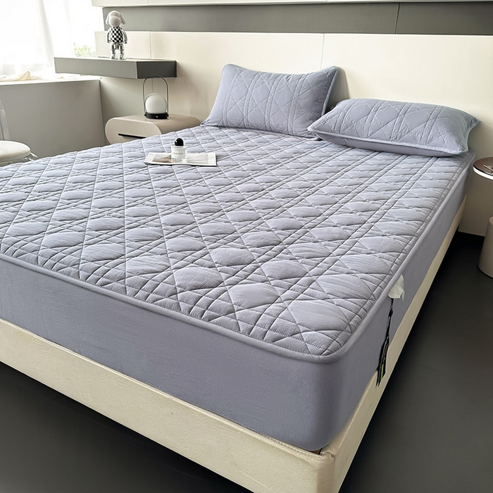 91家纺网 家纺一手货源 找家纺 3C 2024新款A类全棉水洗棉棉花床笠 牛仔蓝-