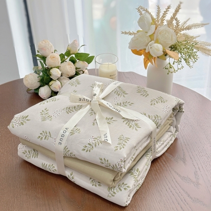 91家纺网 家纺一手货源 找家纺 （总）黛馨 2025新款A类小清新双层纱四件套---系列二