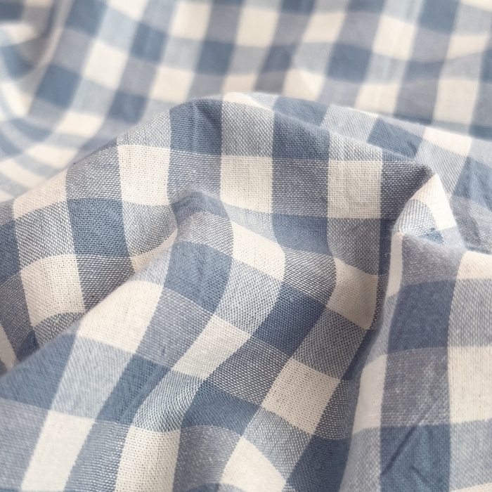 91家纺网 家纺一手货源 找家纺 2024新款无印风水洗棉亲肤简约学生三件套 天蓝小格