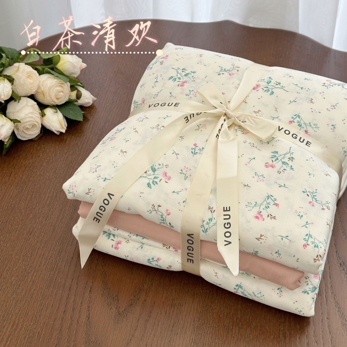 91家纺网 家纺一手货源 找家纺 （总）黛馨 2025新款A类小清新双层纱四件套（实拍）