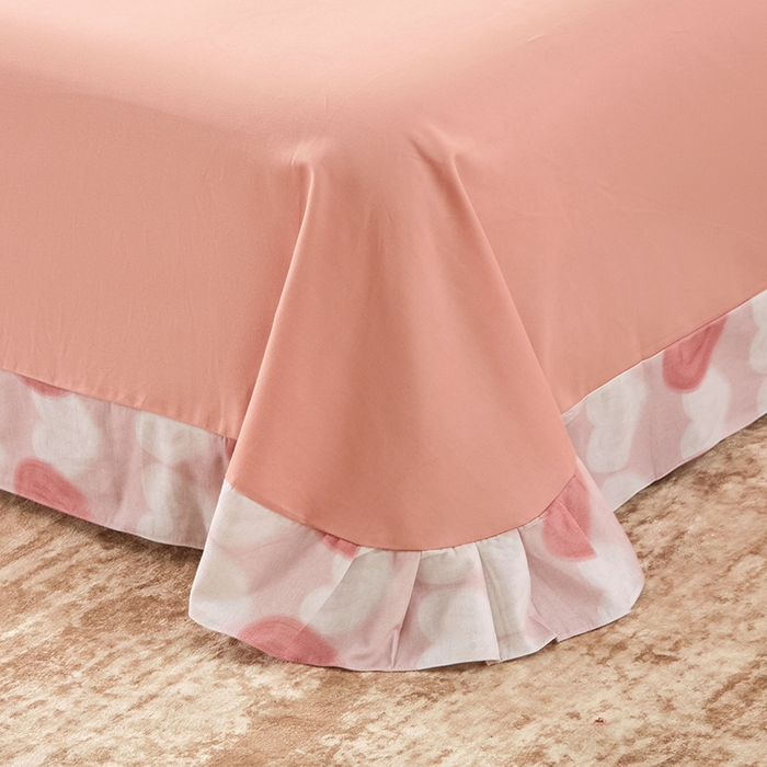 91家纺网 家纺一手货源 找家纺 橙艺家居 2024新款全棉超柔生态磨毛四件套全棉四件套纯棉四件套 心心相印-粉