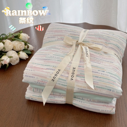 91家纺网 家纺一手货源 找家纺 （总）黛馨 2025新款A类小清新双层纱四件套（实拍）