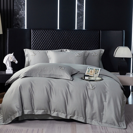 91家纺网 家纺一手货源 找家纺 （总）淳绵家居 2024新款50*50S双股长绒棉提花刺绣四件套